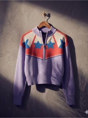 Urban Outfitters BDG Sweater Jesse Half Zip Purple Medium NWT